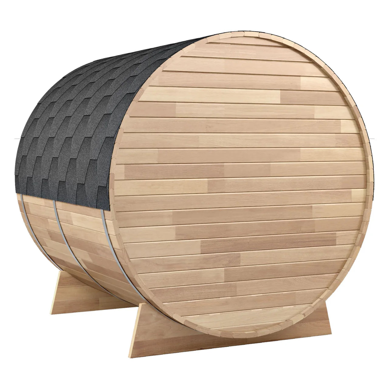 4-6-Person Outdoor Barrel Wet Sauna in White Cedar