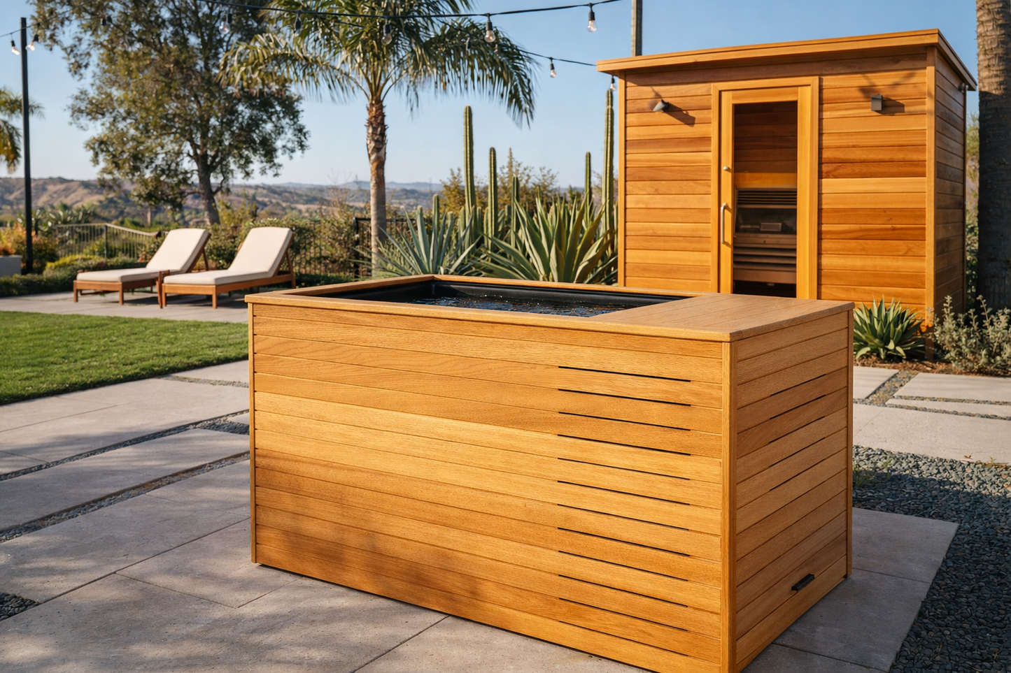 Pacific Plunge-Mahogany Handcrafted Standard Cold Plunge Tub
