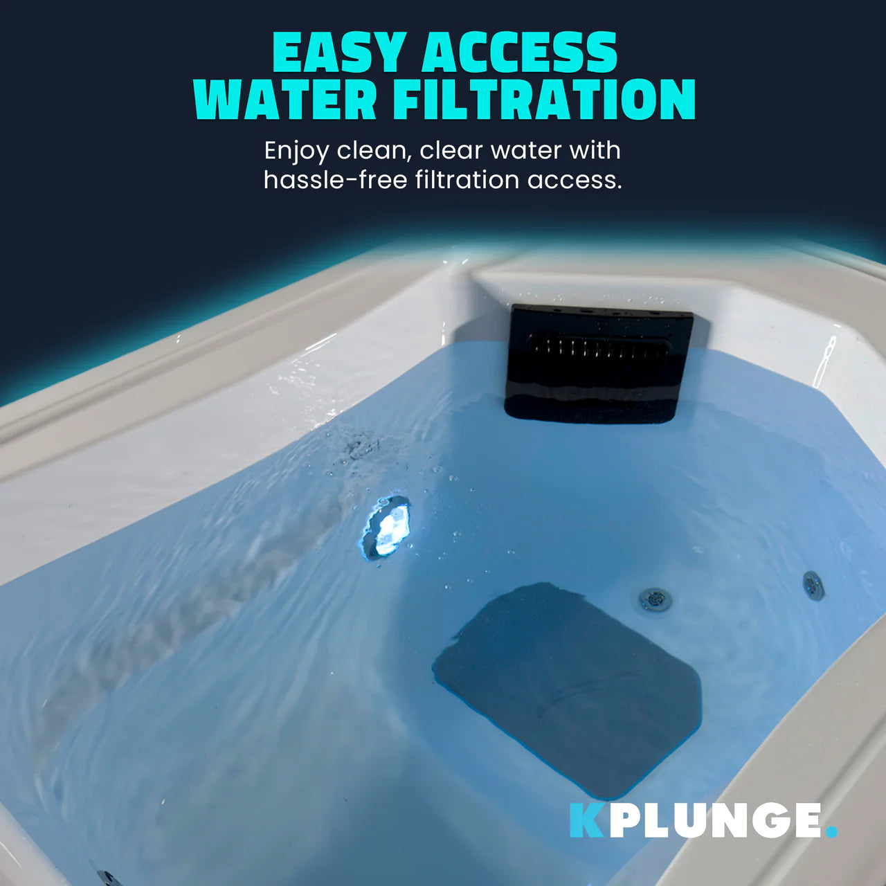 K-PLUNGE All-in-One Cold Plunge and Hot Tub with Built-in Chiller, Lights, and WiFi in White