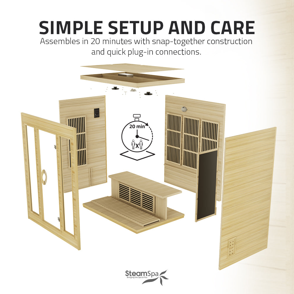 SteamSpa Curacao Carbon FAR Infrared Sauna 3-Person