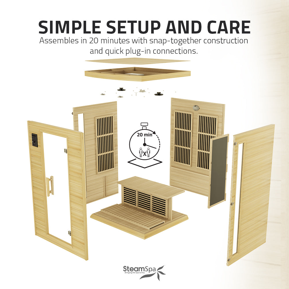 SteamSpa Seychelles Carbon FAR Infrared Sauna 2-Person