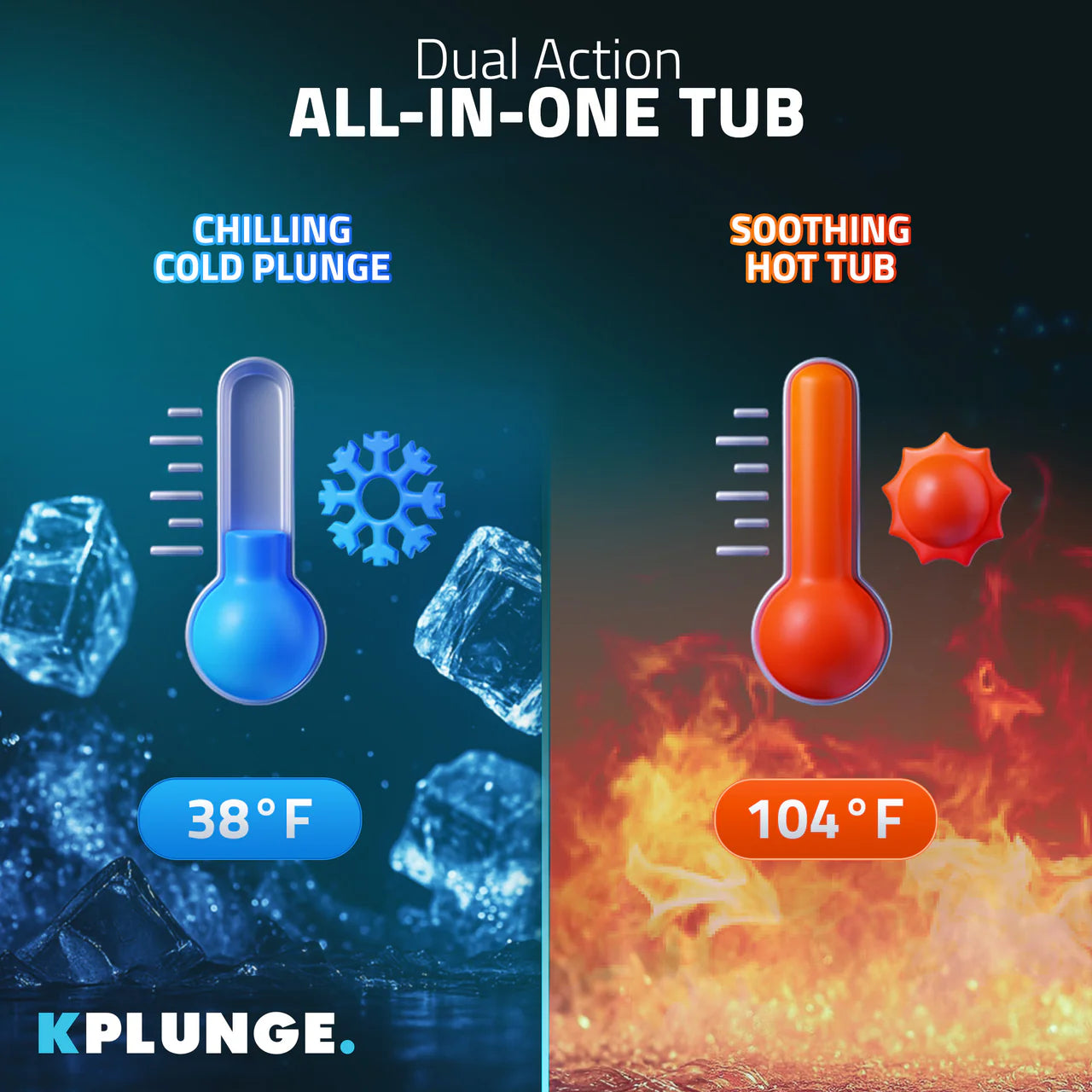 K-PLUNGE Iroquois All-in-One Cold Plunge and Hot Tub with Built-in Chiller