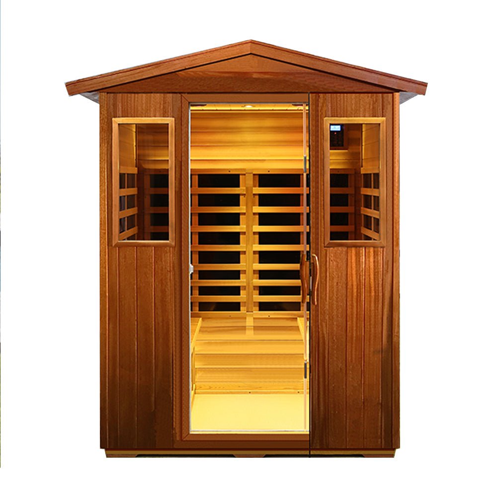 Thermora Luma Premium 4-Person Luxury Low EMF Outdoor FAR Infrared Home Sauna With Bluetooth Audio, 2050W (SAK15372)