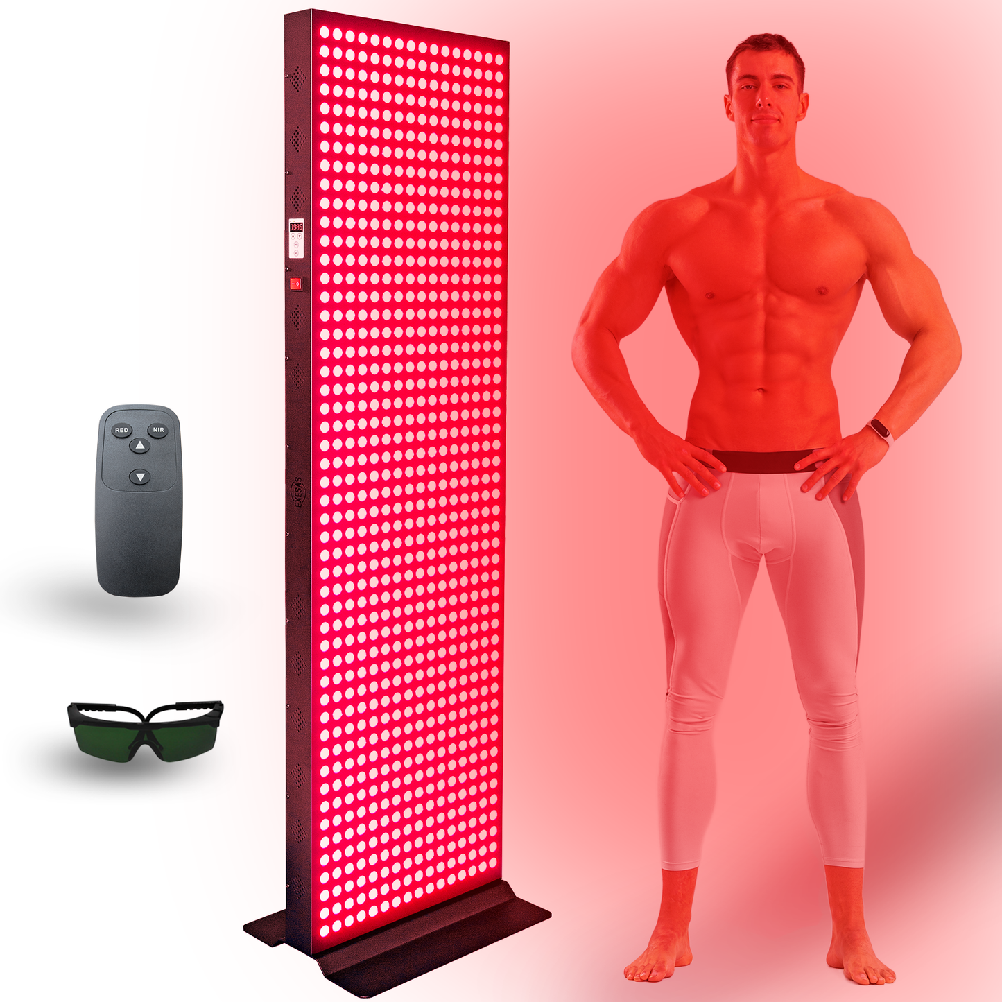 EXESAS  800 LED, 4000W Dual-Chip, Red Light Therapy Device for Full Body, 4-Wavelengths Infrared LED Panel for Skin, Weight, Pain, Wellness