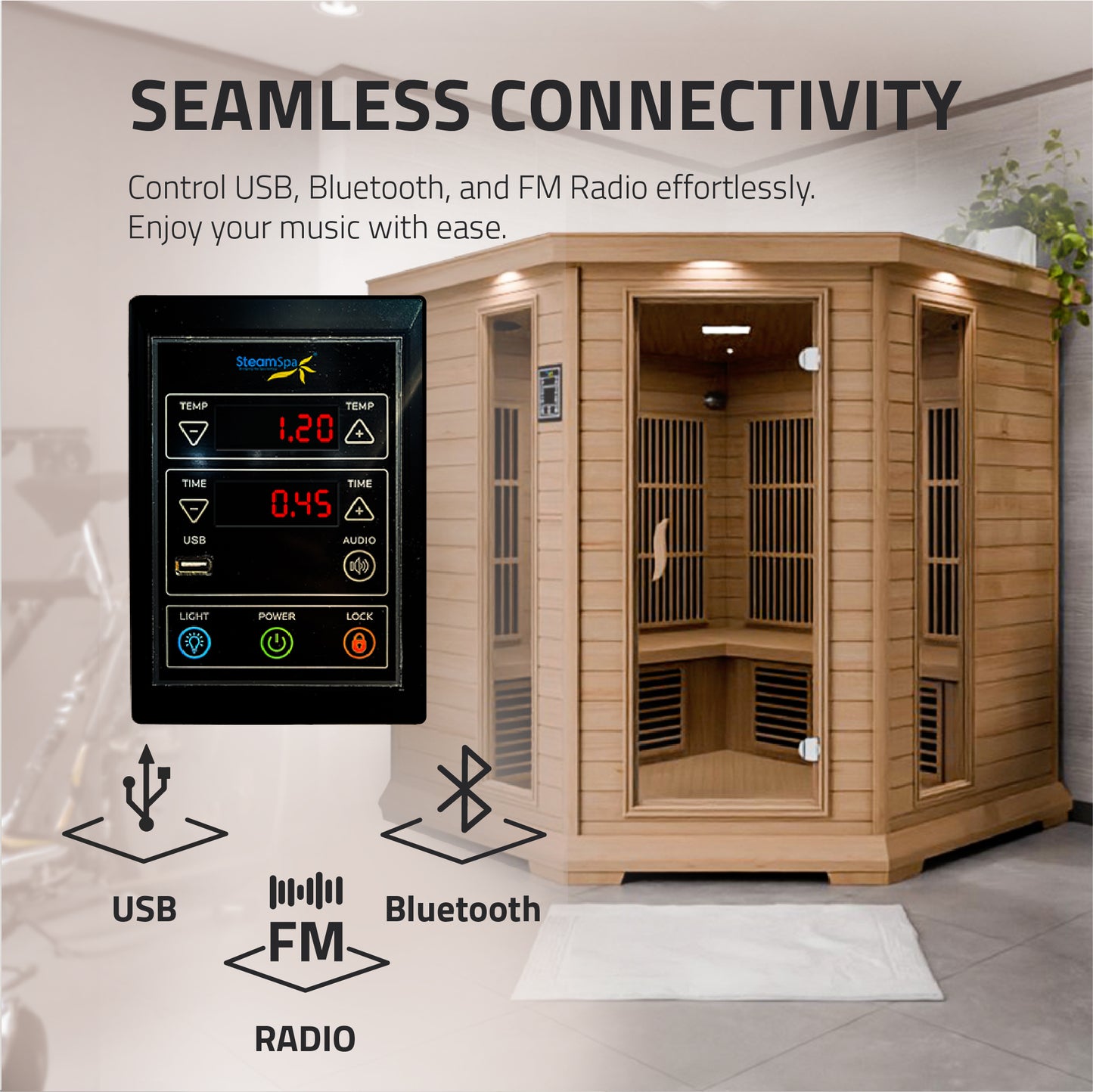 SteamSpa Mauritius Carbon FAR Infrared Sauna 5-Person