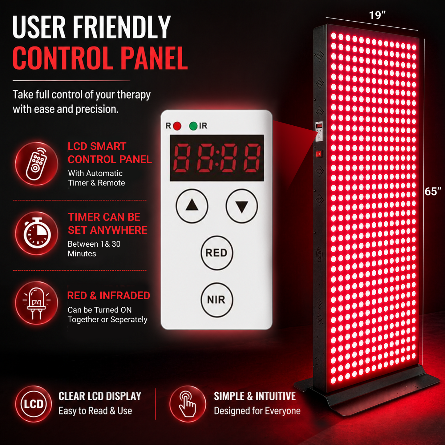 EXESAS  800 LED, 4000W Dual-Chip, Red Light Therapy Device for Full Body, 4-Wavelengths Infrared LED Panel for Skin, Weight, Pain, Wellness