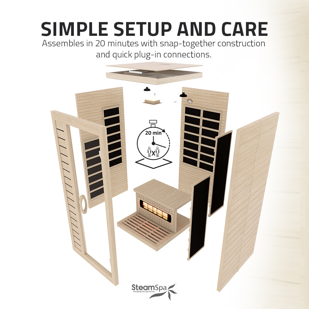 SteamSpa Lucia Carbon FAR Infrared Sauna 1-Person