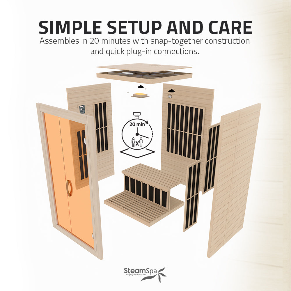 SteamSpa Viti Carbon FAR Infrared Sauna 2-Person