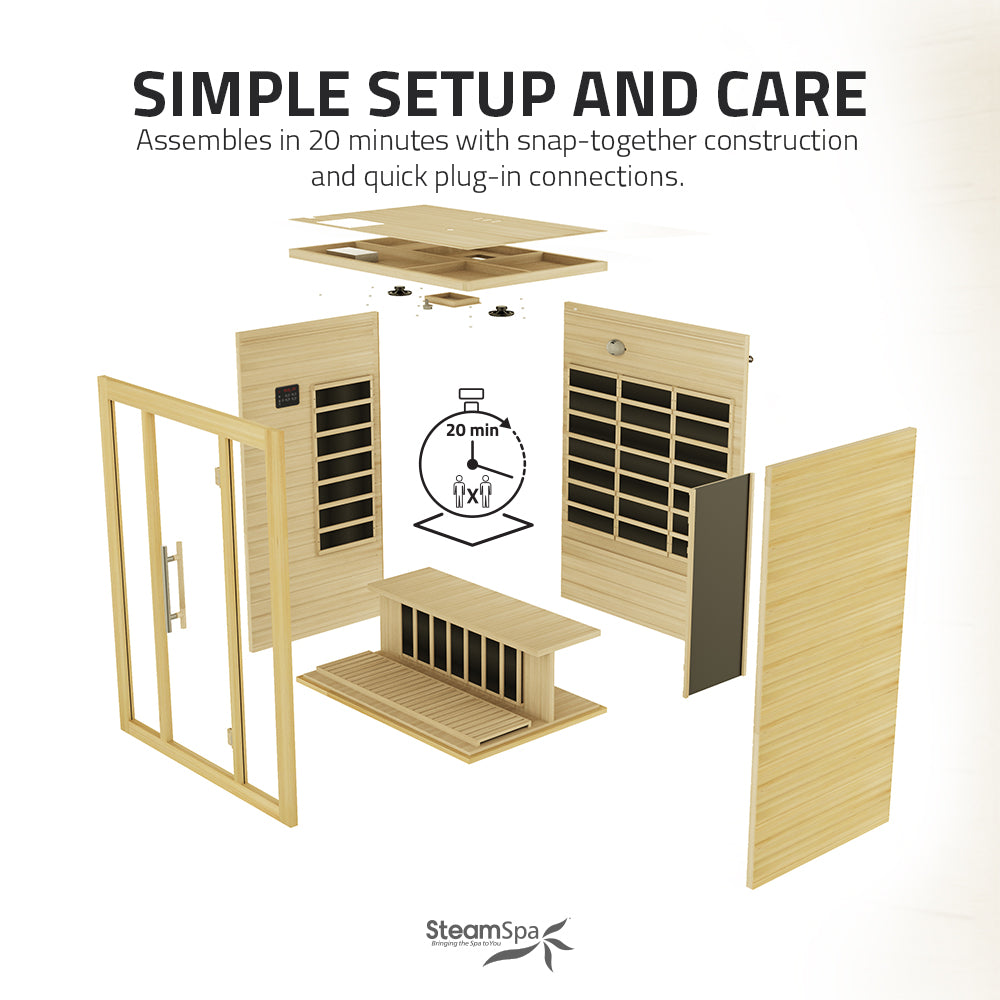 SteamSpa Maldives Carbon FAR Infrared Sauna 2-Person