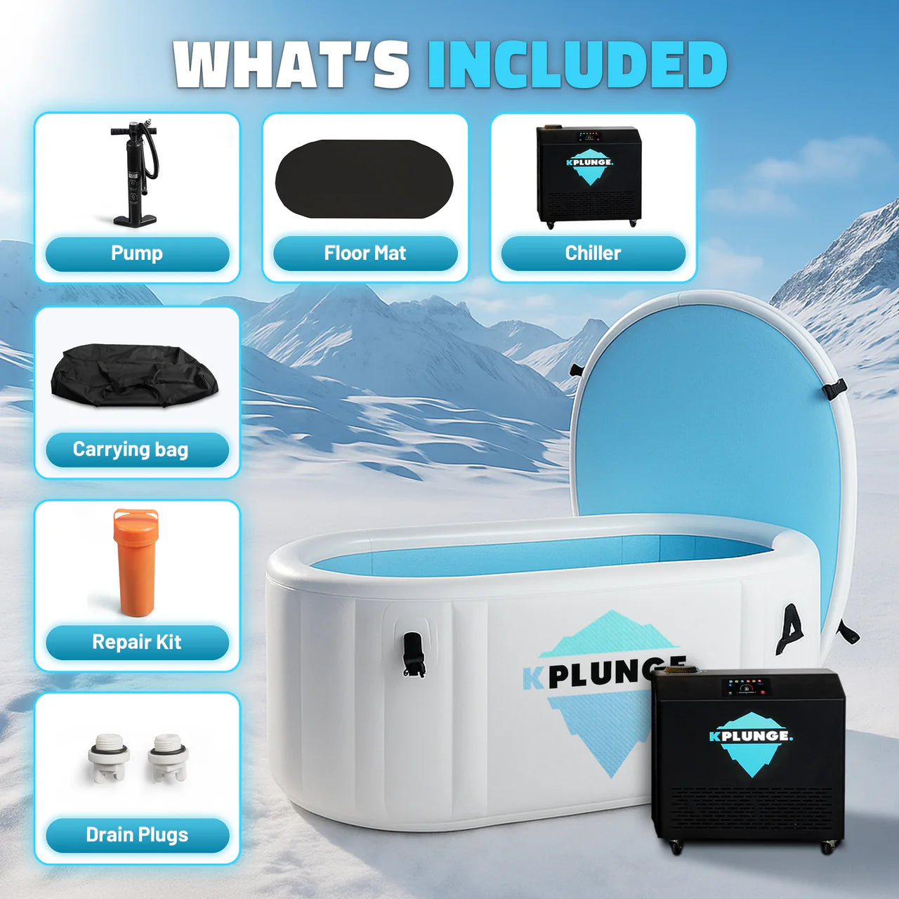 K-Plunge Kodiak All-In-One Inflatable Cold Plunge/Hot Tub 1 HP