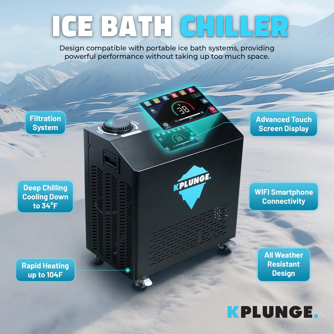 K-Plunge Kodiak All-In-One Inflatable Cold Plunge/Hot Tub 1 HP