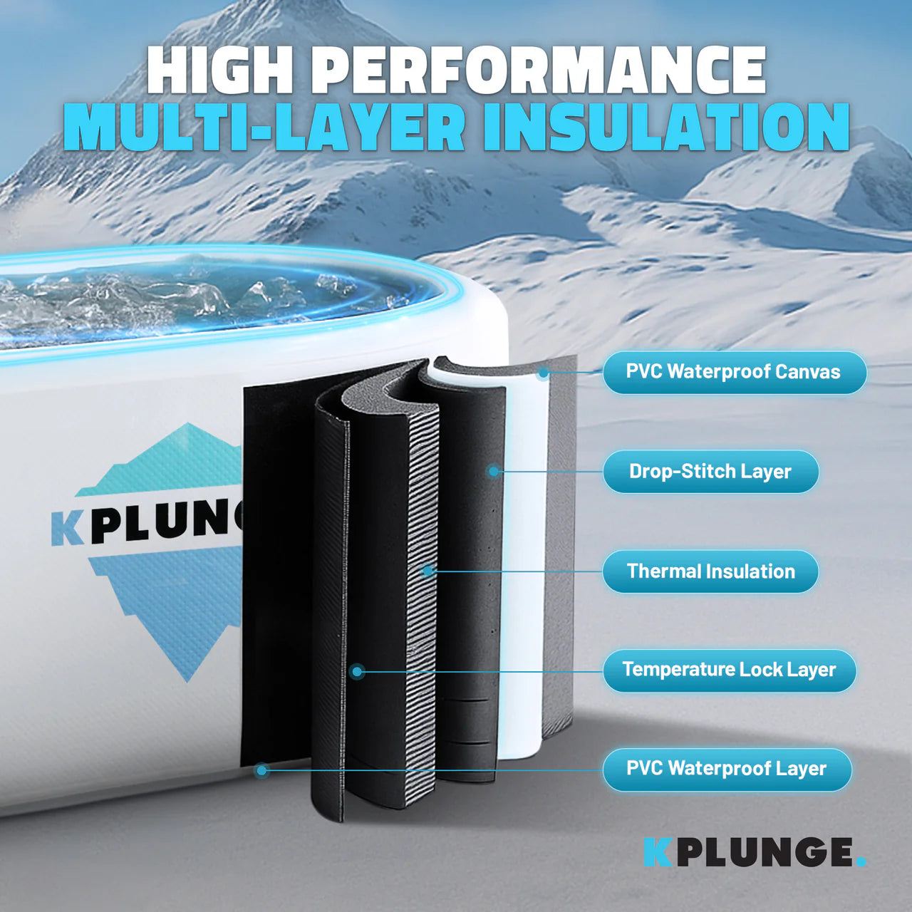 K-Plunge Kodiak All-In-One Inflatable Cold Plunge/Hot Tub 1 HP