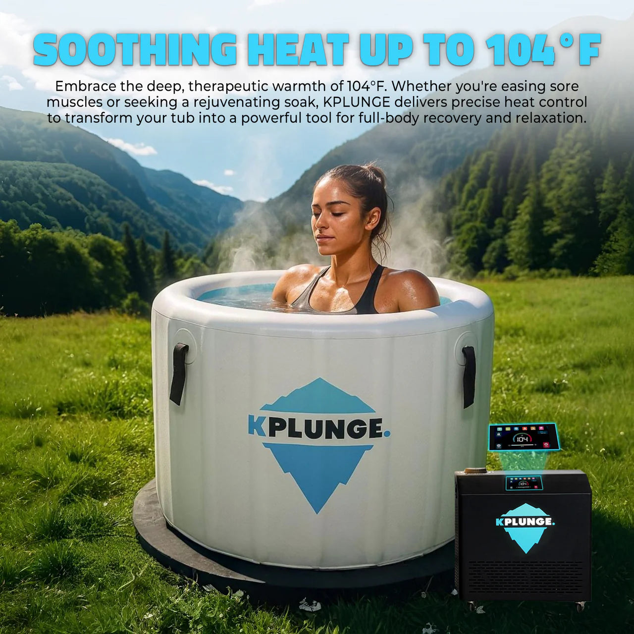 K-PLUNGE Arctic Fox Inflatable Cold Plunge Ice Bath/Hot Tub 1 HP