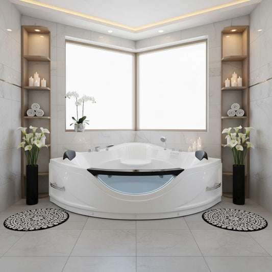 Alora Celestia 59-Inch 2-Person Luxury Corner Whirlpool Jetted Bathtub (SAK23819)