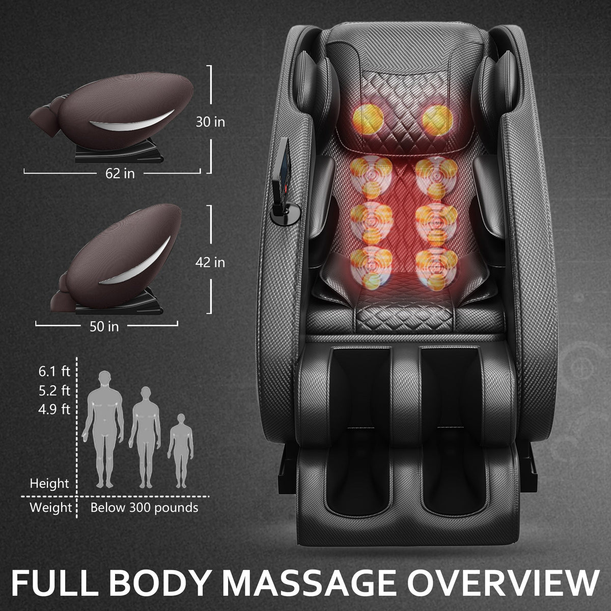 Massage Chair Recliner With Zero Gravity and Full Body Air Pressure