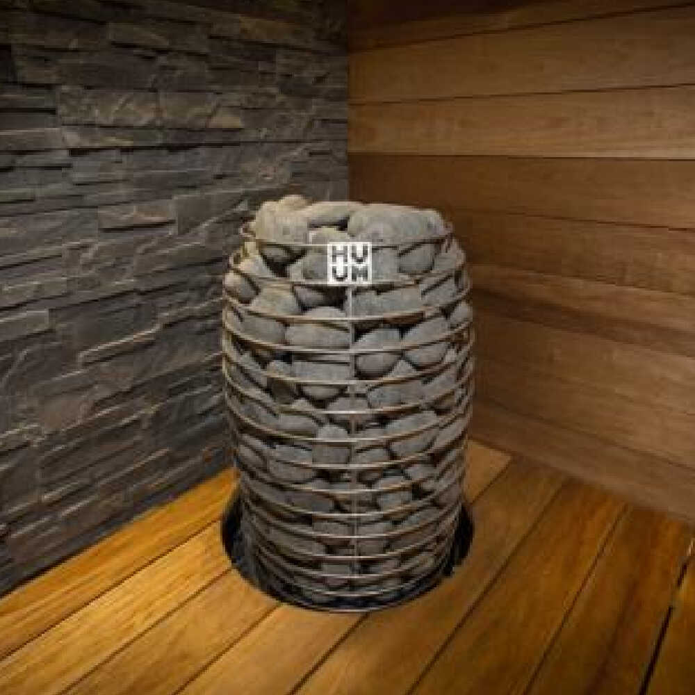 Huum Hive Mini Floor Mount Traditional Steel Sauna Heater With Digital Controller & Sauna Stones (SAK91438)