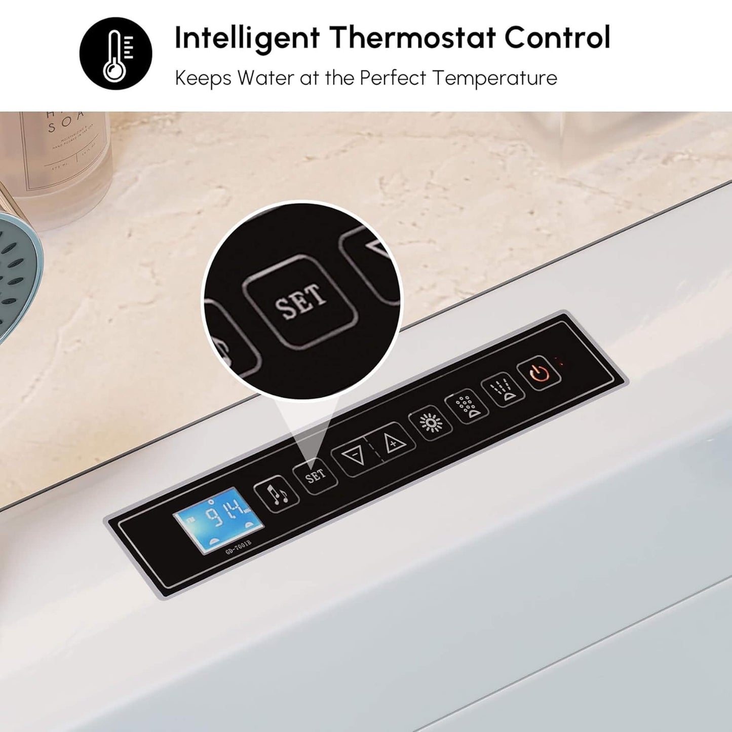 Alora Novara 71-Inch Luxury 2-Person Jetted Whirlpool Tub With Massage And Thermostat Control (SAK13872)