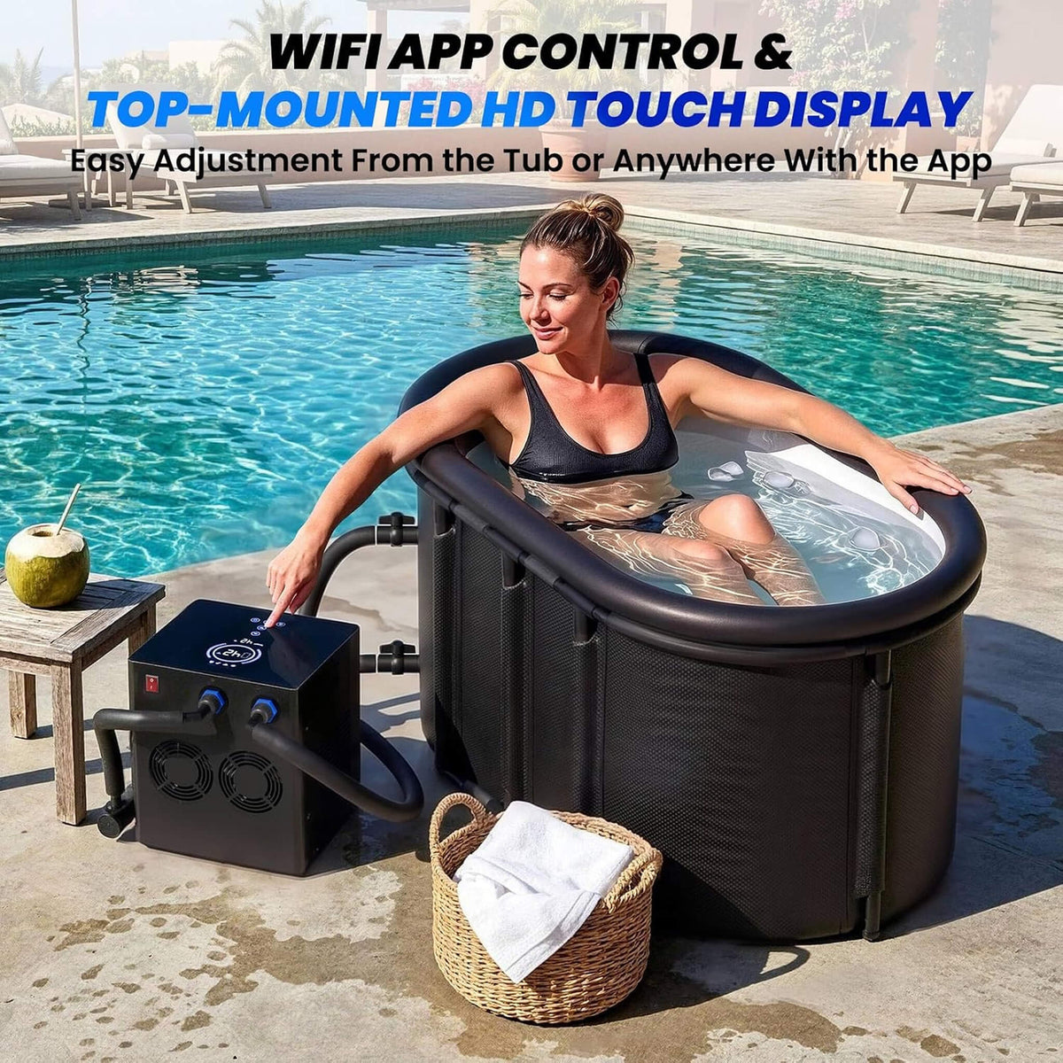 Premium 2XL 148 Gal Cold Plunge Tub Kit With 1/3 HP Chiller, Filter, And Pump (SAK70245)