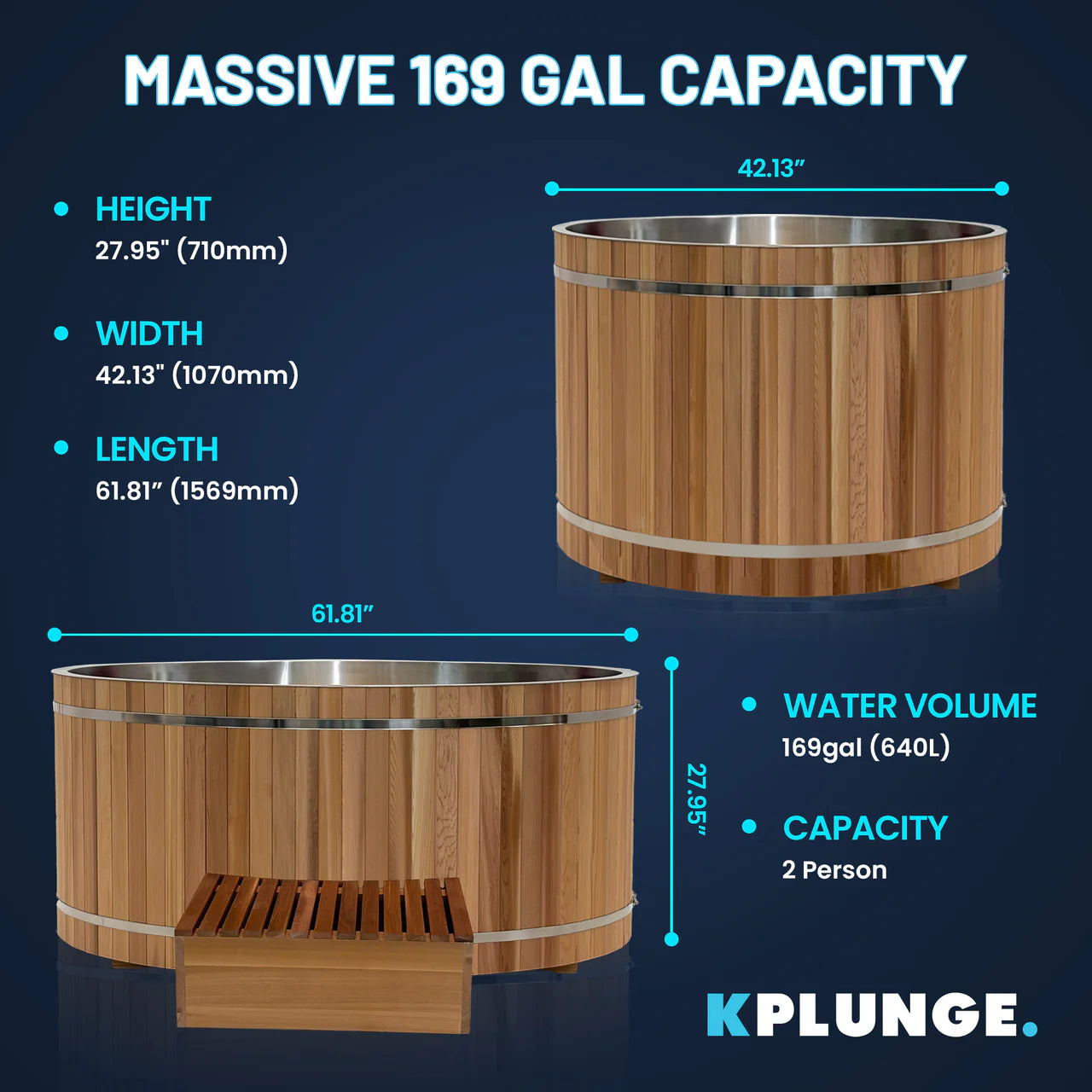 K-PLUNGE All-In-One Cold Plunge Ice Bath/Hot Tub