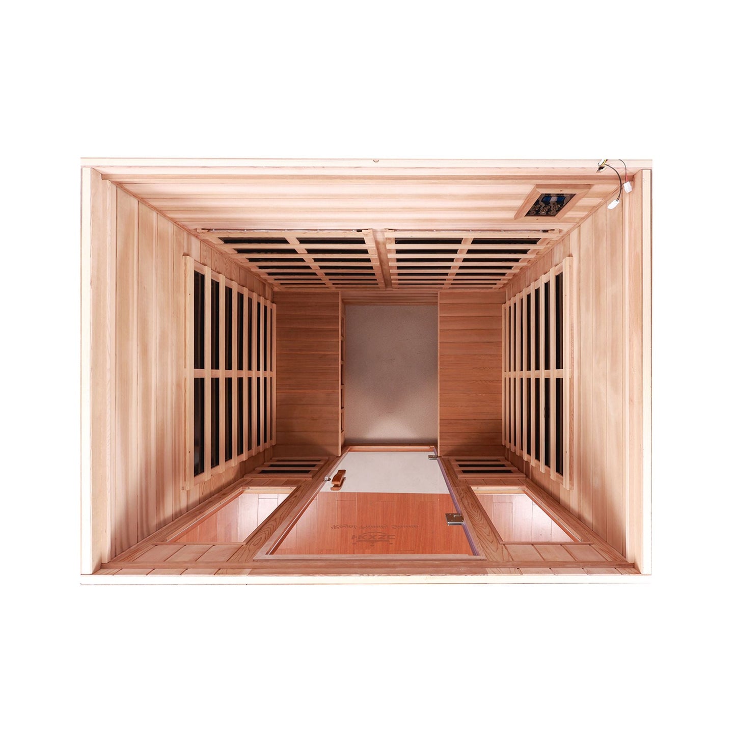 Thermora Kairo 4-Person Outdoor Infrared Hemlock Sauna With Tempered Glass Door (SAK82140)