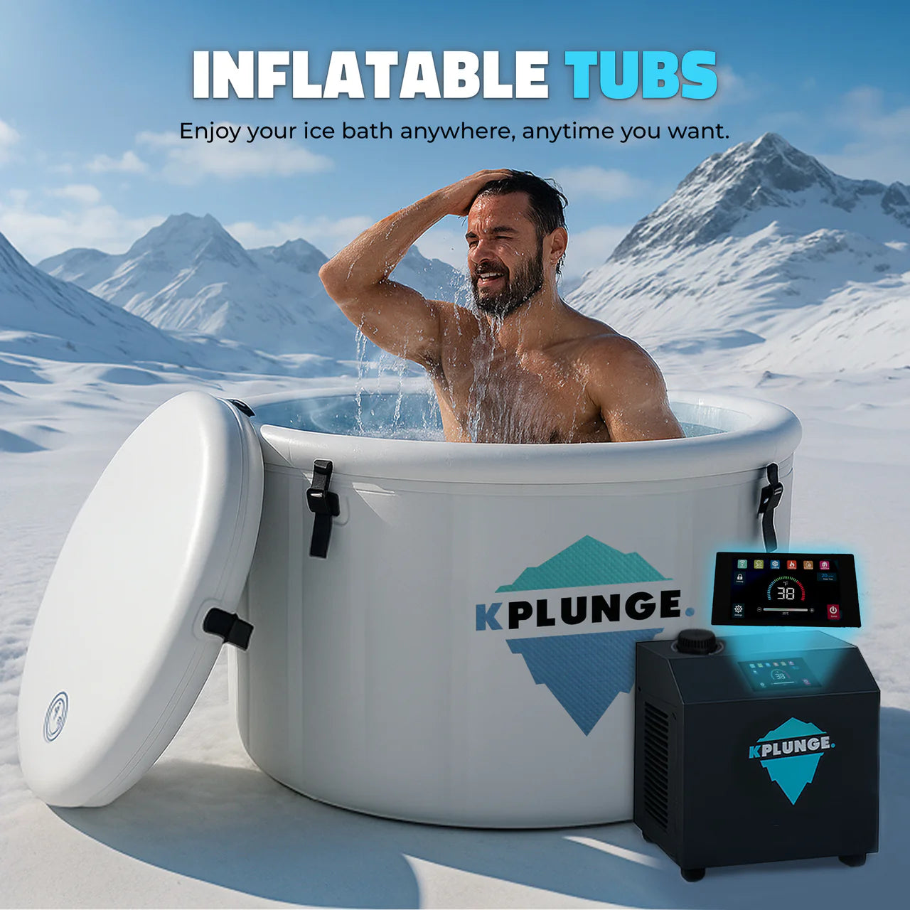K-PLUNGE Arctic Fox Inflatable Cold Plunge Ice Bath/Hot Tub 1 HP