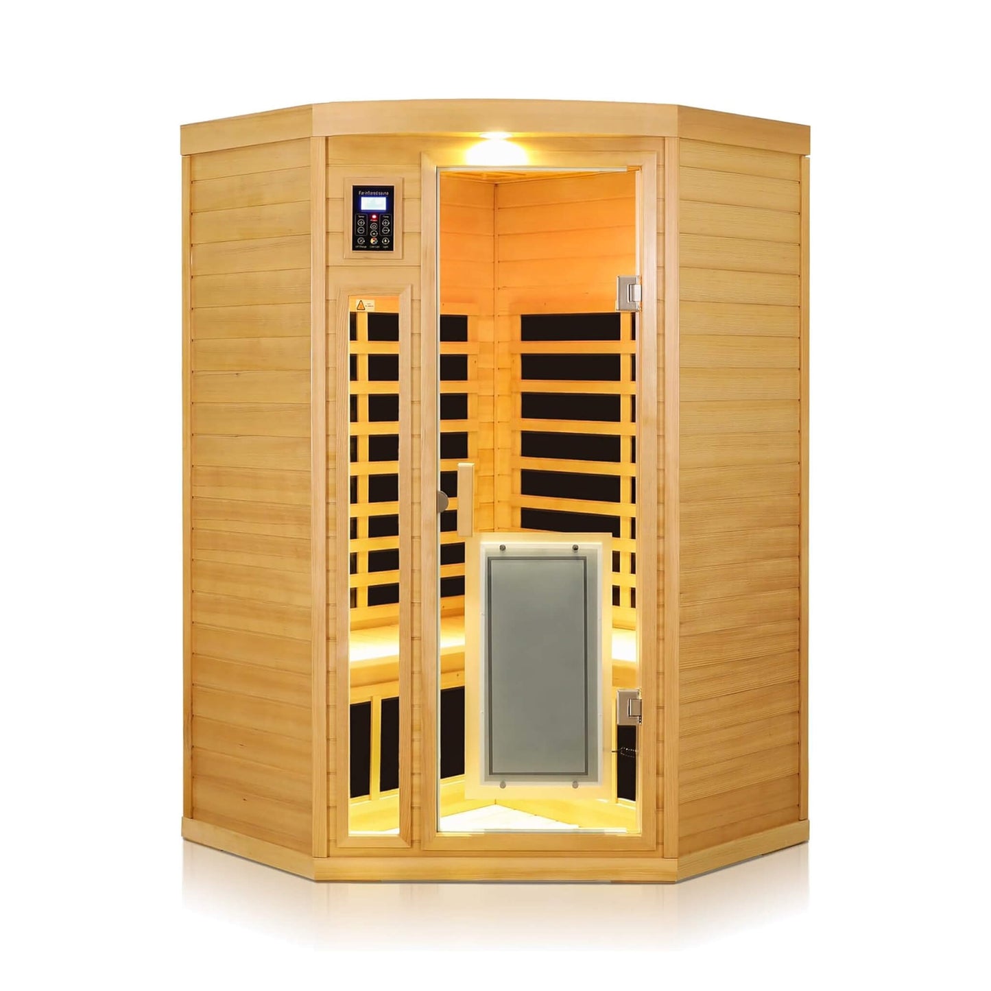 Thermora Norix Premium 2-Person Corner Space Infrared Wooden Sauna Room With Bluetooth Speakers, 1600W (SAK81524)